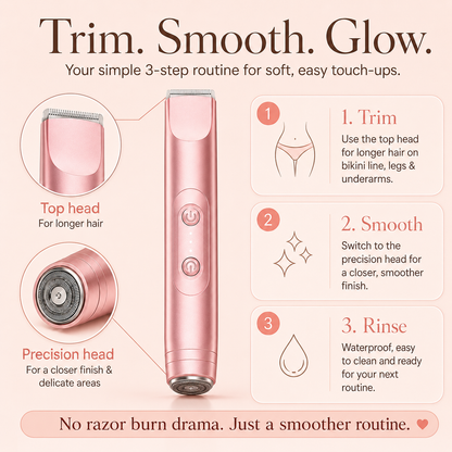 Peachie™ • Smooth without the razor burn drama.
