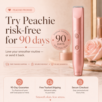 Peachie™ • Smooth without the razor burn drama.
