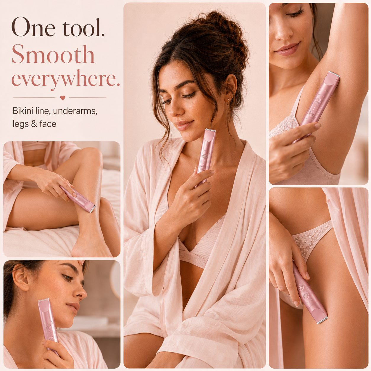 Peachie™ • Smooth without the razor burn drama.